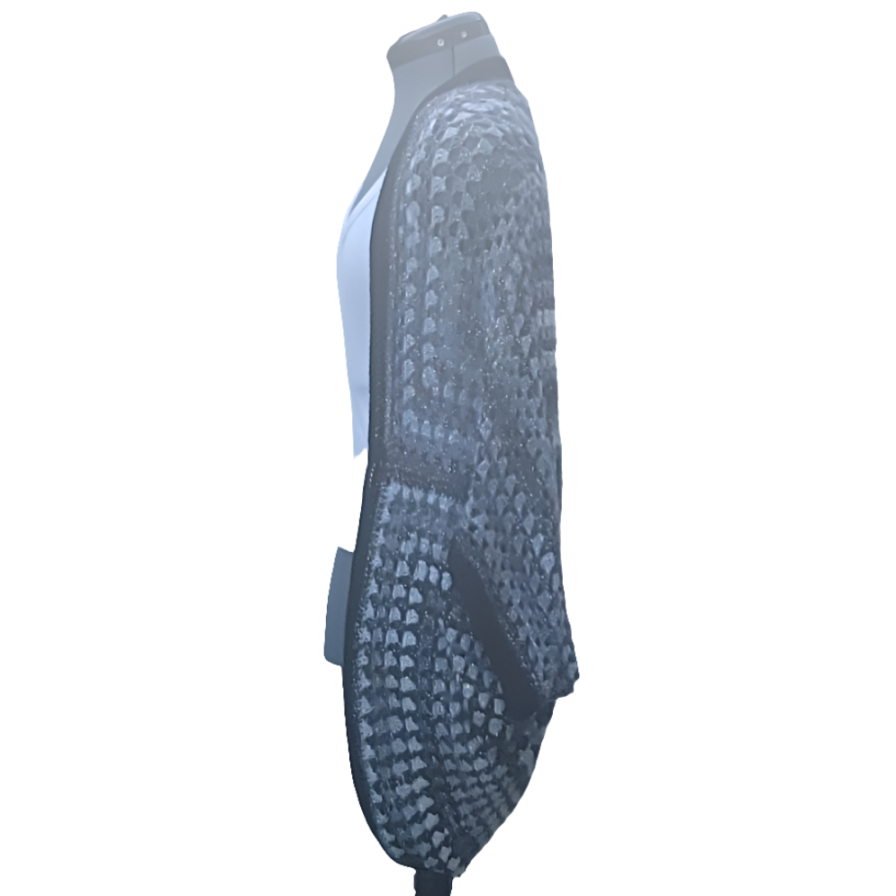 Andromeda Cardigan, Black White Grey Handmade Cardigan