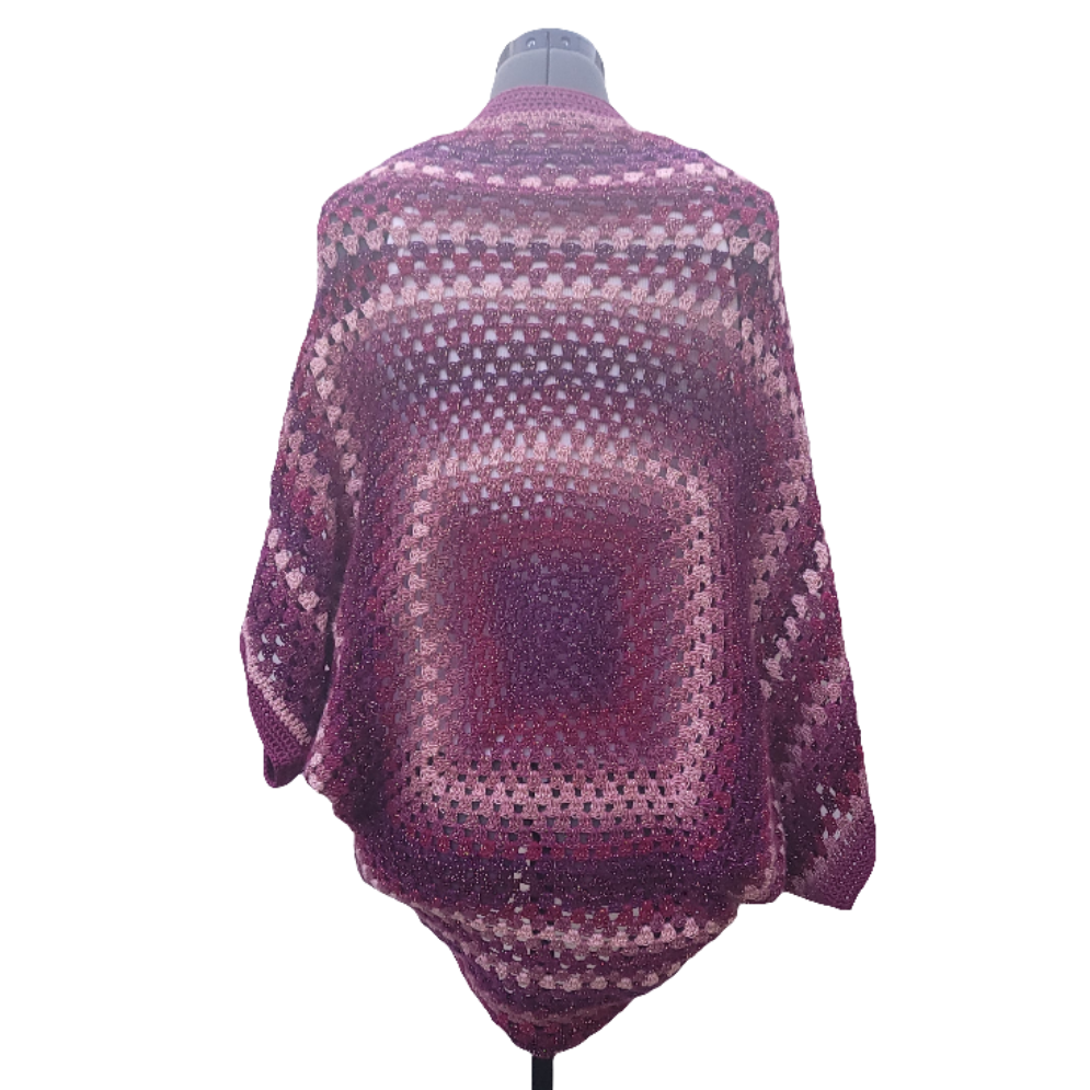 Blaze Star Cardigan, Magenta Pink Handmade Cardigan