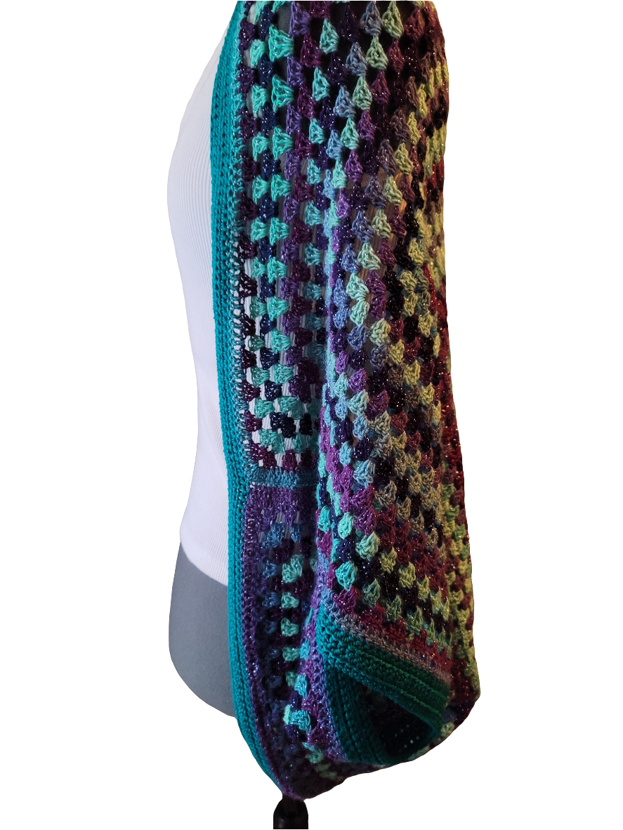 Rigel the Star Cardigan, Blue Purple Turquoise Handmade Cardigan