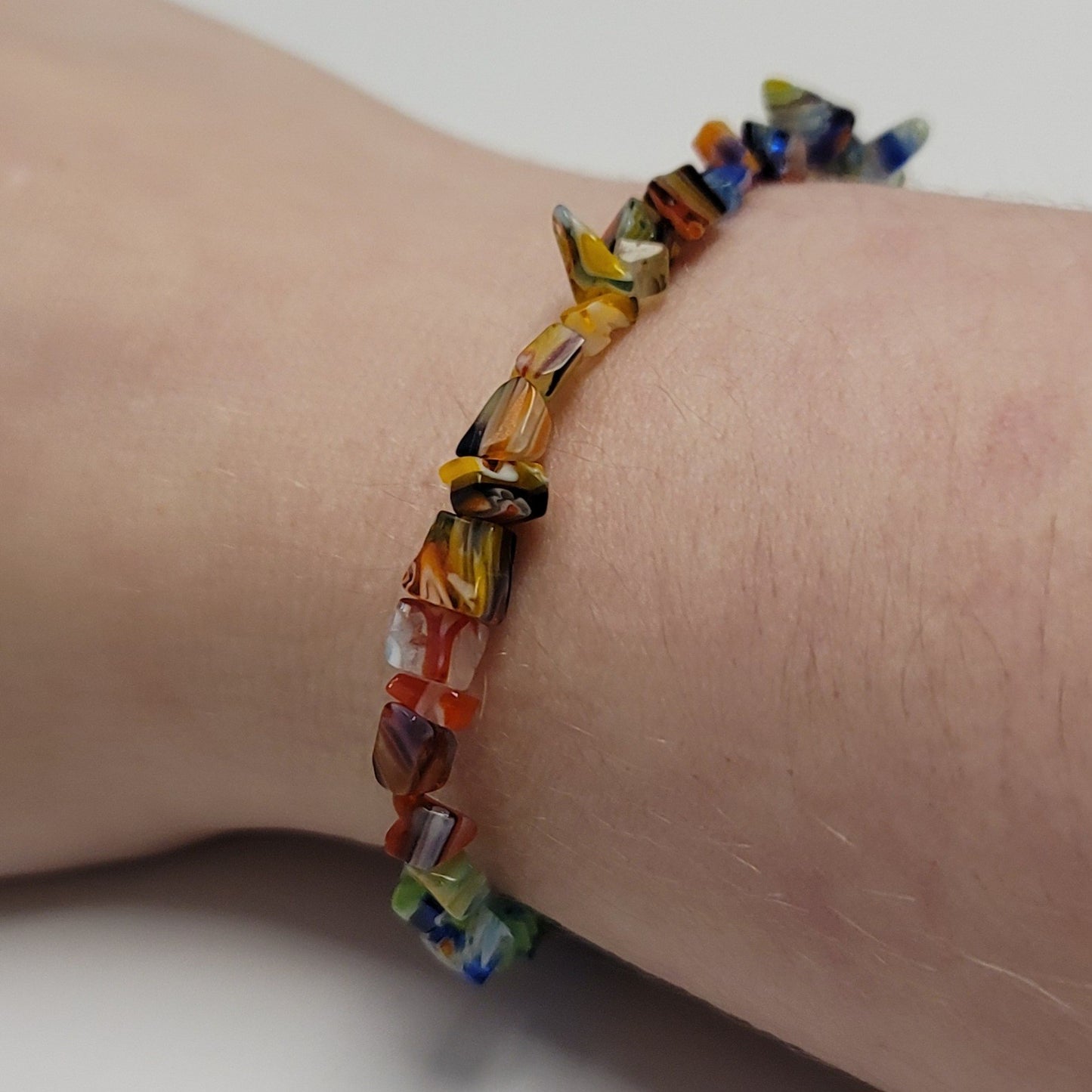 Rainbow Millefiori Chip Bracelet