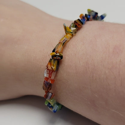 Rainbow Millefiori Chip Bracelet