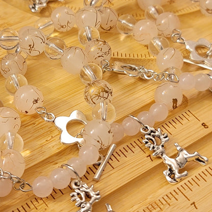Lovely Pink Reindeer Charm Bracelet - Perfect for December!
