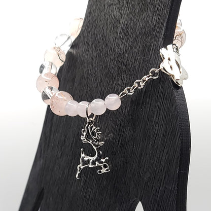 Lovely Pink Reindeer Charm Bracelet - Perfect for December!