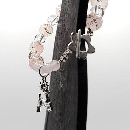 Lovely Pink Reindeer Charm Bracelet - Perfect for December!