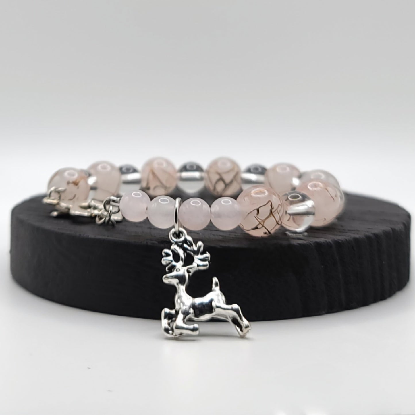 Lovely Pink Reindeer Charm Bracelet - Perfect for December!