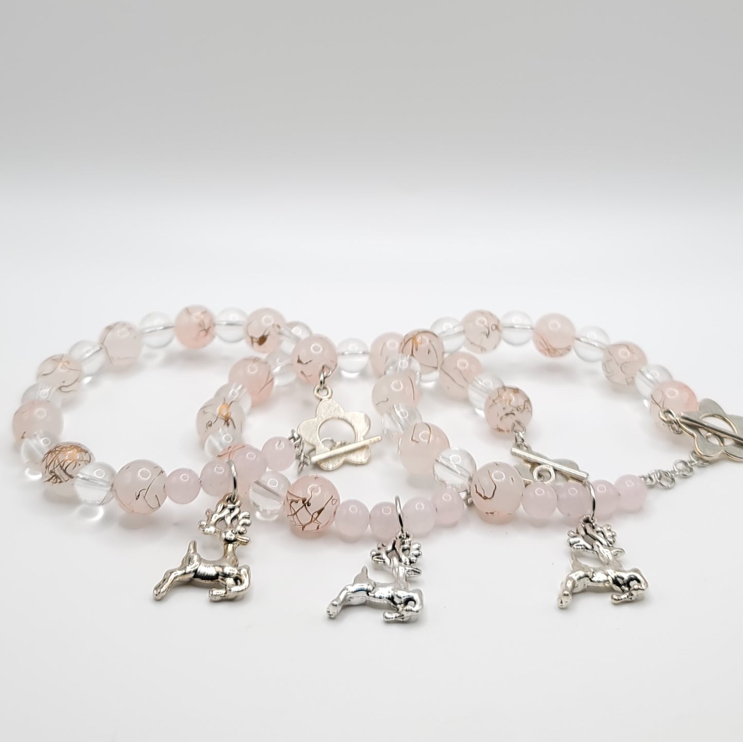 Lovely Pink Reindeer Charm Bracelet - Perfect for December!