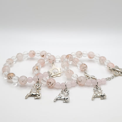 Lovely Pink Reindeer Charm Bracelet - Perfect for December!