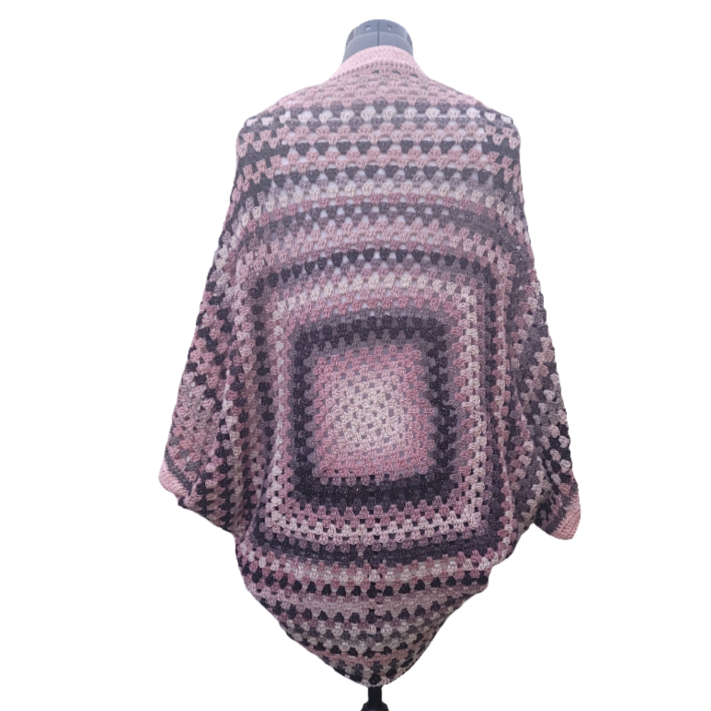 Jupiter Cardigan, Pink White Grey Handmade Cardigan