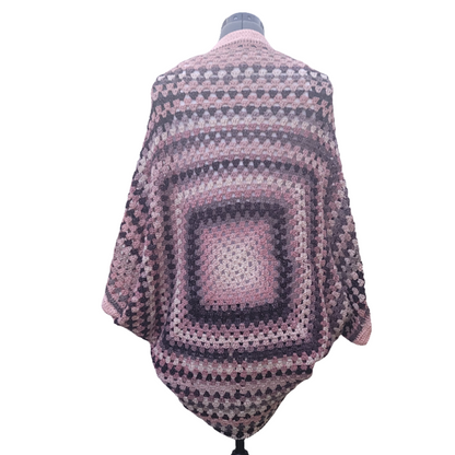 Jupiter Cardigan, Pink White Grey Handmade Cardigan