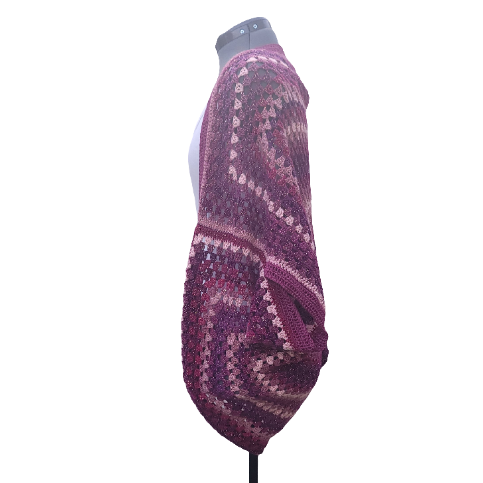 Blaze Star Cardigan, Magenta Pink Handmade Cardigan