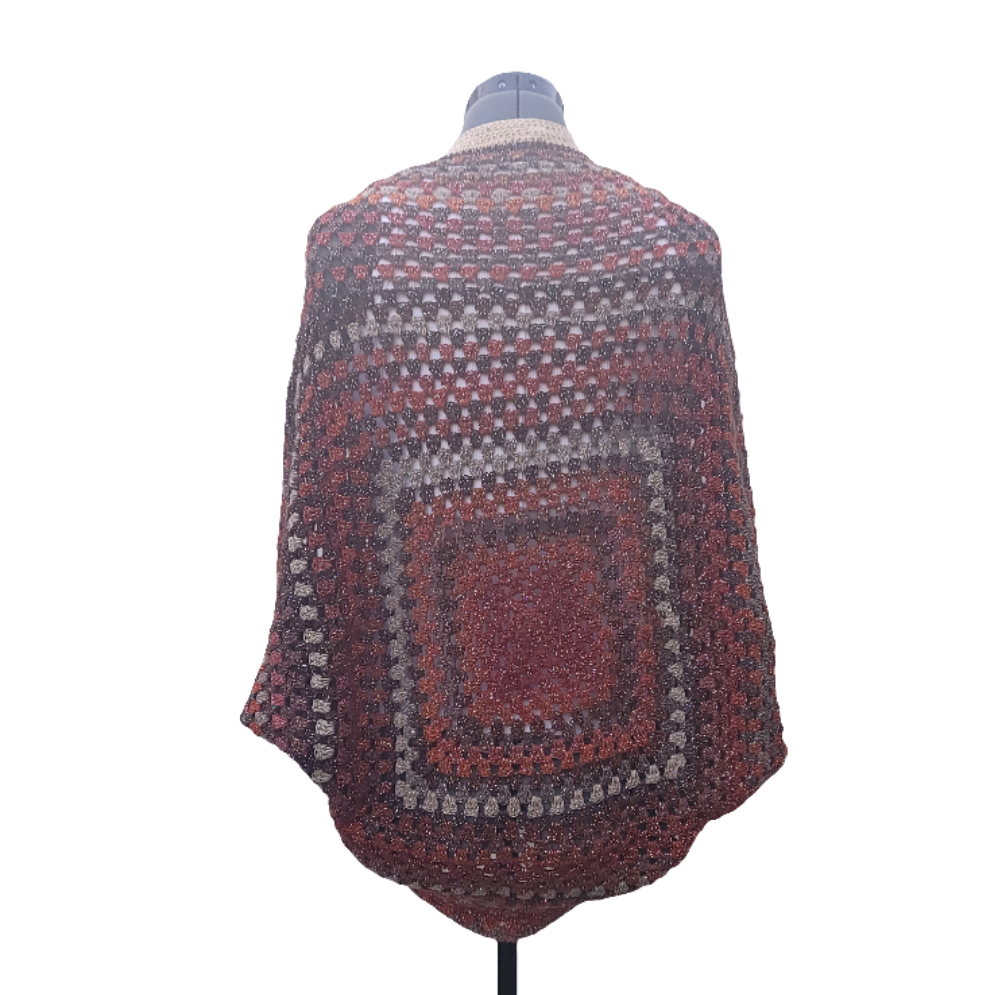 Magnitude Cardigan, Orange Rust Brown Tan Handmade Cardigan
