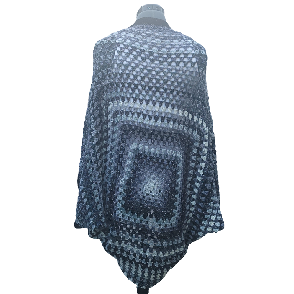 Andromeda Cardigan, Black White Grey Handmade Cardigan