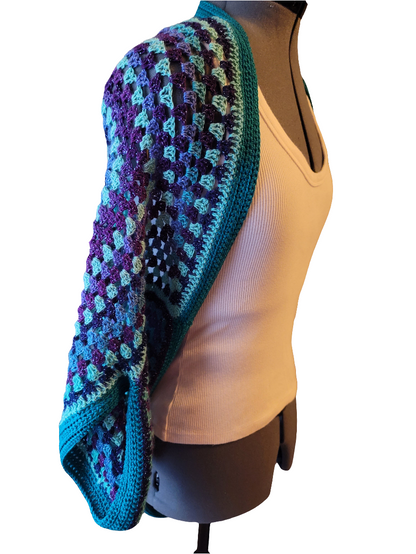 Rigel the Star Cardigan, Blue Purple Turquoise Handmade Cardigan