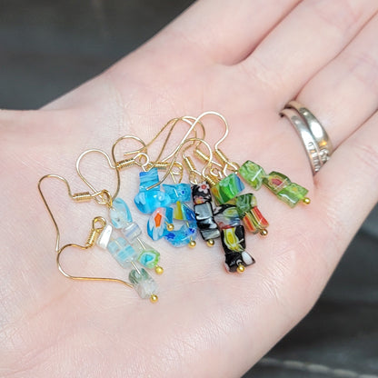Millefiori Chip Earrings