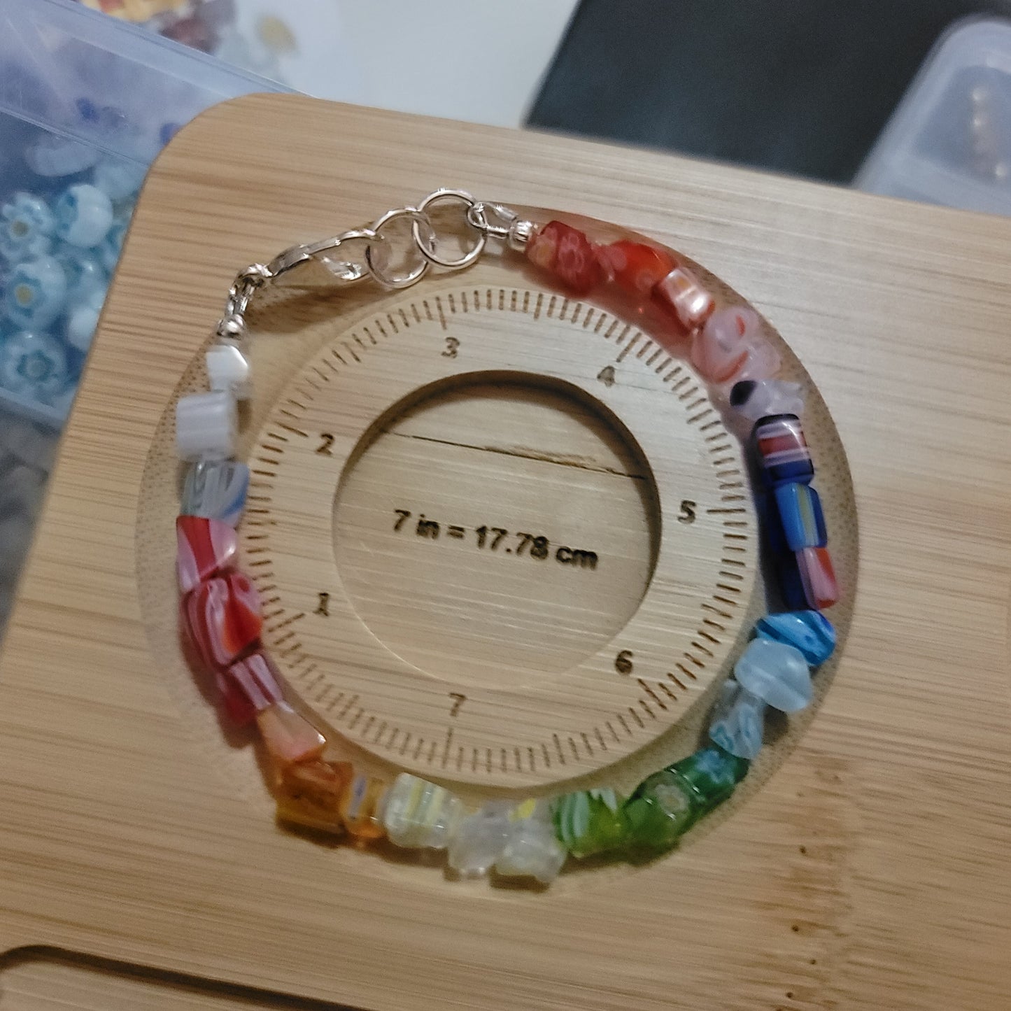 Rainbow Millefiori Chip Bracelet