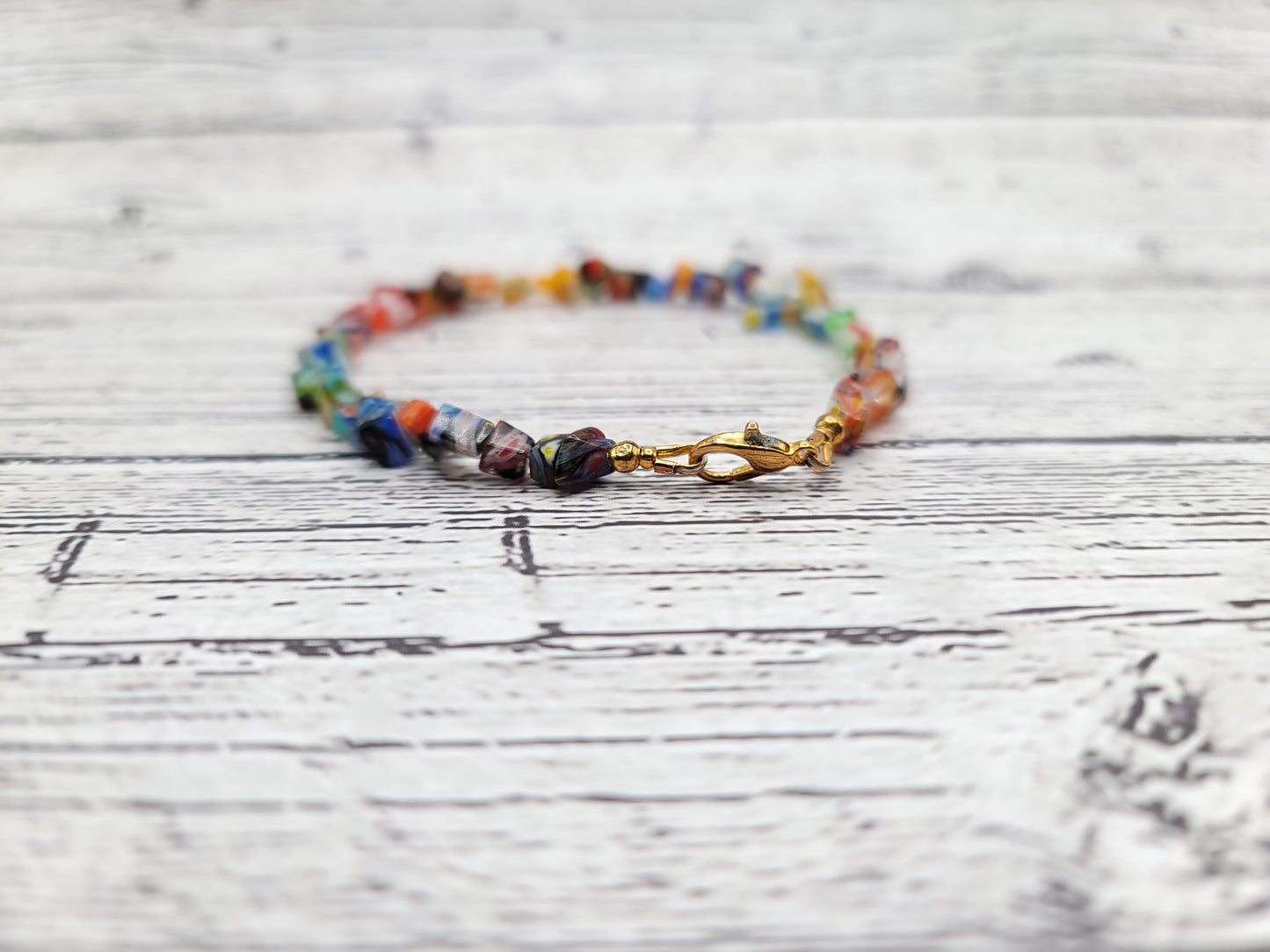 Rainbow Millefiori Chip Bracelet