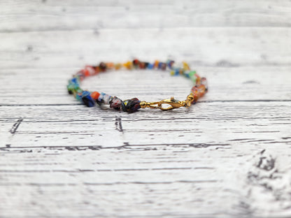 Rainbow Millefiori Chip Bracelet